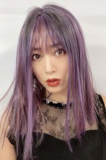 画像11: 【SALE】切りっぱなしストレートセミロング【根元黒mixアッシュグレープパープルブラウンmix】 (11)
