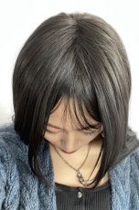 画像12: 《Sサイズ展開有》☆極薄ふかし加工✩シースルーバング☆小顔レイヤーエアリーロング【ブラック】 (12)