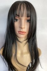 画像13: 《Sサイズ展開有》☆極薄ふかし加工✩シースルーバング☆小顔レイヤーエアリーロング【ブラック】 (13)