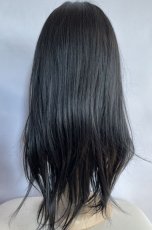 画像15: 《Sサイズ展開有》☆極薄ふかし加工✩シースルーバング☆小顔レイヤーエアリーロング【ブラック】 (15)