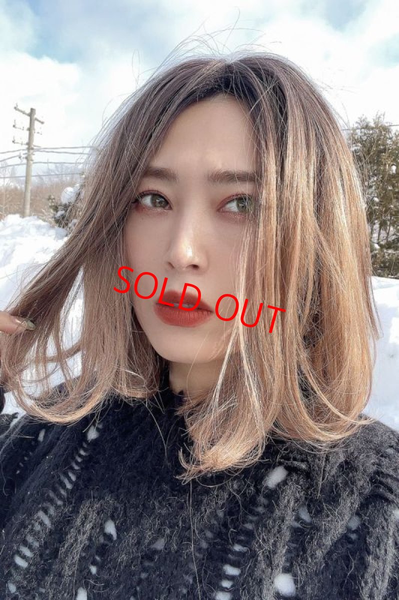 画像2: 【SALE】《Sサイズ展開有》とろみワンカールロブ【根元黒染め×シフォンベージュ】 (2)