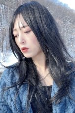 画像4: 《Sサイズ展開有》☆極薄ふかし加工✩シースルーバング☆小顔レイヤーエアリーロング【ブラック】 (4)