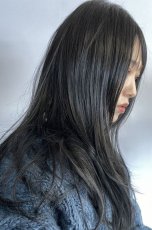 画像8: 《Sサイズ展開有》☆極薄ふかし加工✩シースルーバング☆小顔レイヤーエアリーロング【ブラック】 (8)