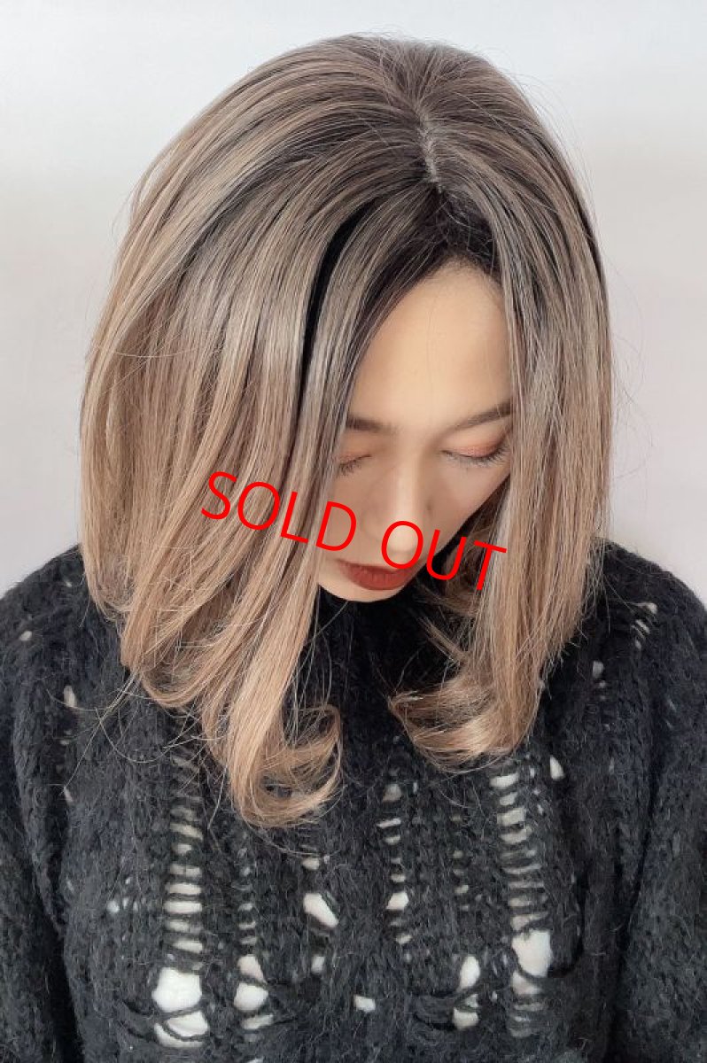 画像13: 【SALE】《Sサイズ展開有》とろみワンカールロブ【根元黒染め×シフォンベージュ】 (13)