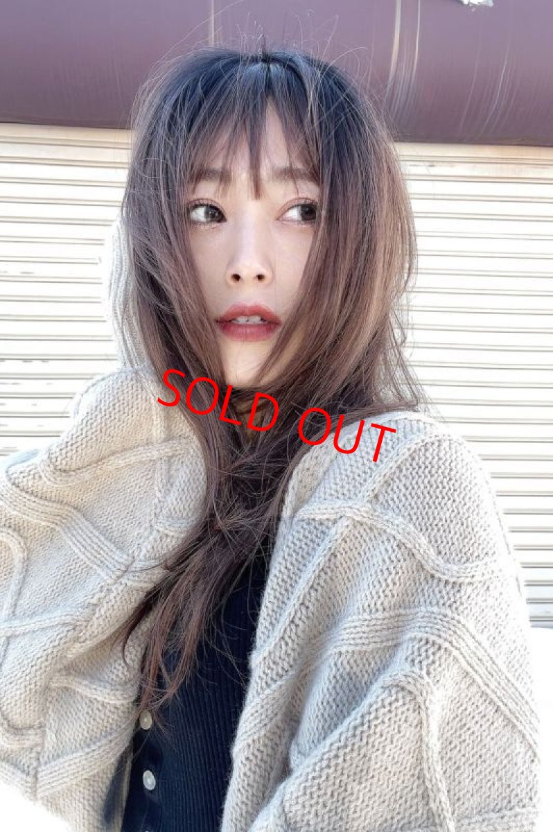 画像9: 《Sサイズ展開あり》極薄ふかし加工✩シースルーバング☆小顔レイヤーエアリーロング【根元黒染め×マロンブラウン】 (9)