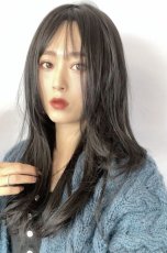 画像11: 《Sサイズ展開有》☆極薄ふかし加工✩シースルーバング☆小顔レイヤーエアリーロング【ブラック】 (11)