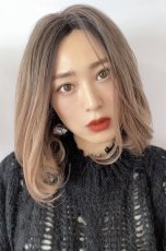 画像8: 【SALE】《Sサイズ展開有》とろみワンカールロブ【根元黒染め×シフォンベージュ】 (8)