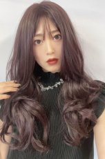 画像8: ふかし加工☆オルチャン風シースルーバングフェミニンカールロング【ダークチェリー】 (8)