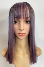 画像18: 【SALE】切りっぱなしストレートセミロング【根元黒mixアッシュグレープパープルブラウンmix】 (18)