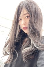 画像10: 【SALE】Ssize☆I型つむじ☆フリンジバング＆サイドインナーカラーゆるカールロング【002R×インナーカラープラチナゴールド】 (10)