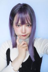 画像10: 【SALE】切りっぱなしストレートセミロング【根元黒mixアッシュグレープパープルブラウンmix】 (10)