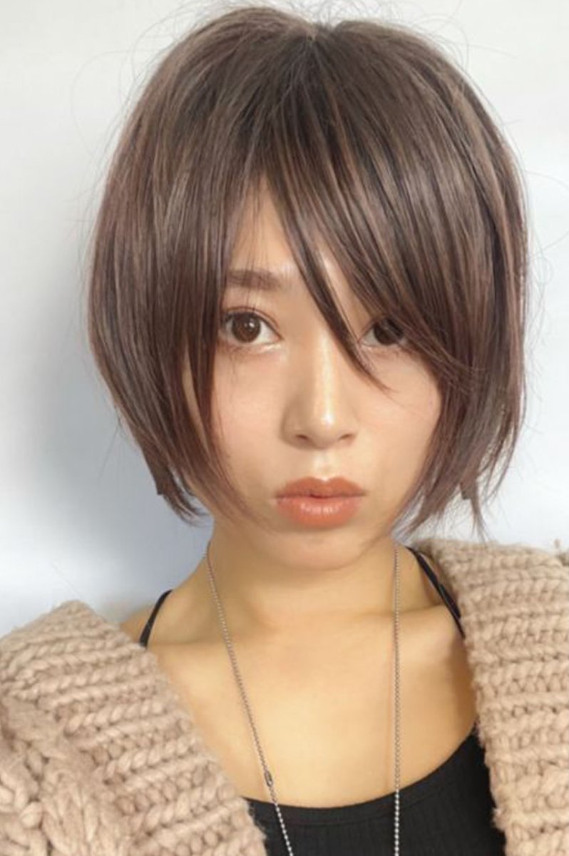 画像10: 《Sサイズ展開有》大人可愛い✩美フォルムレイヤーショートボブ【根元黒mix×マロンブラウン】　 (10)