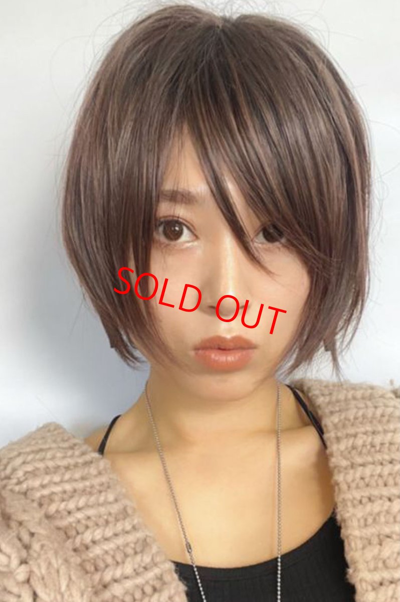 画像10: 《Sサイズ展開有》大人可愛い✩美フォルムレイヤーショートボブ【根元黒mix×マロンブラウン】　 (10)