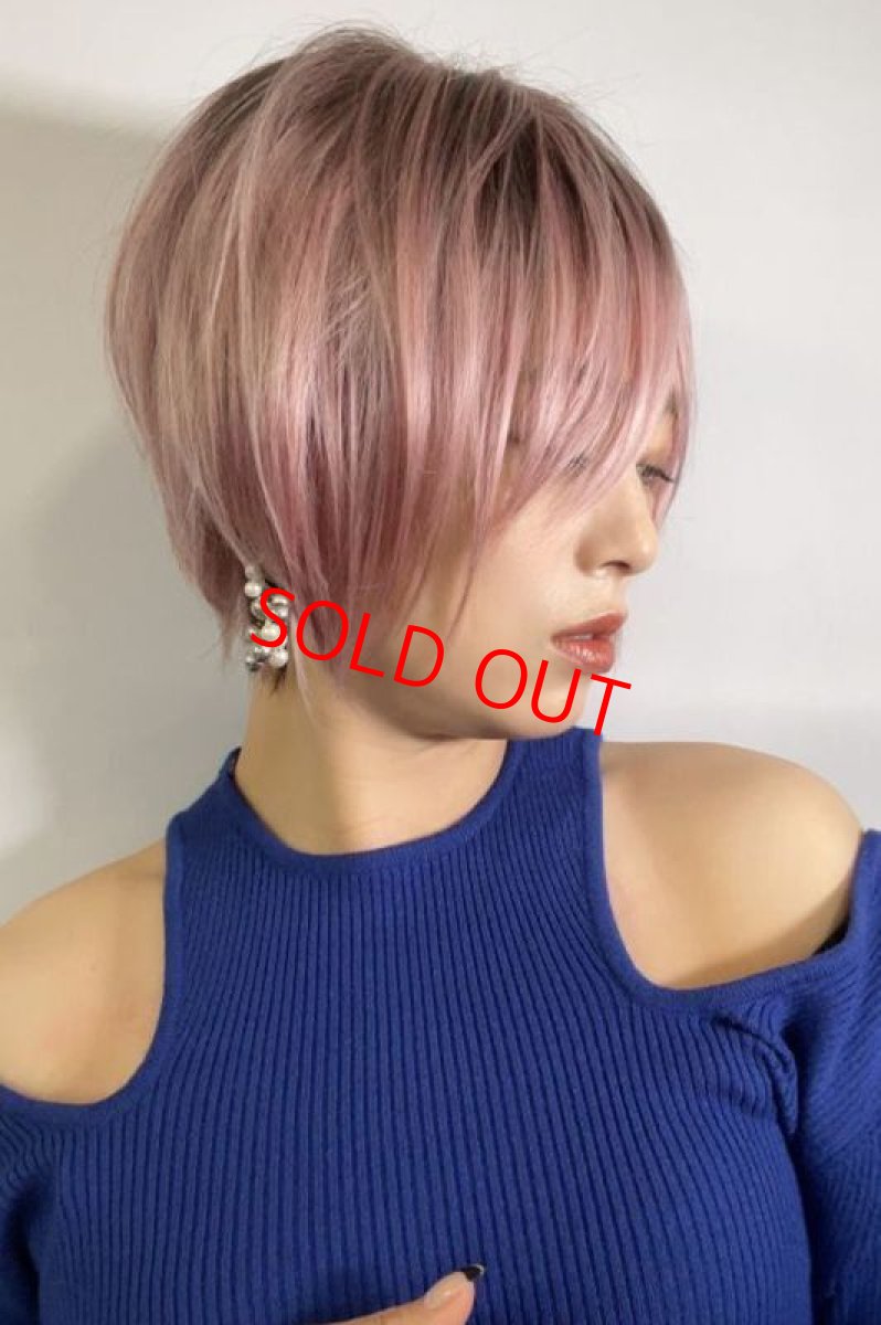 画像5: 《Sサイズ展開有》大人可愛い✩美フォルムレイヤーショートボブ【根元黒mix×シュガーピンク】  (5)