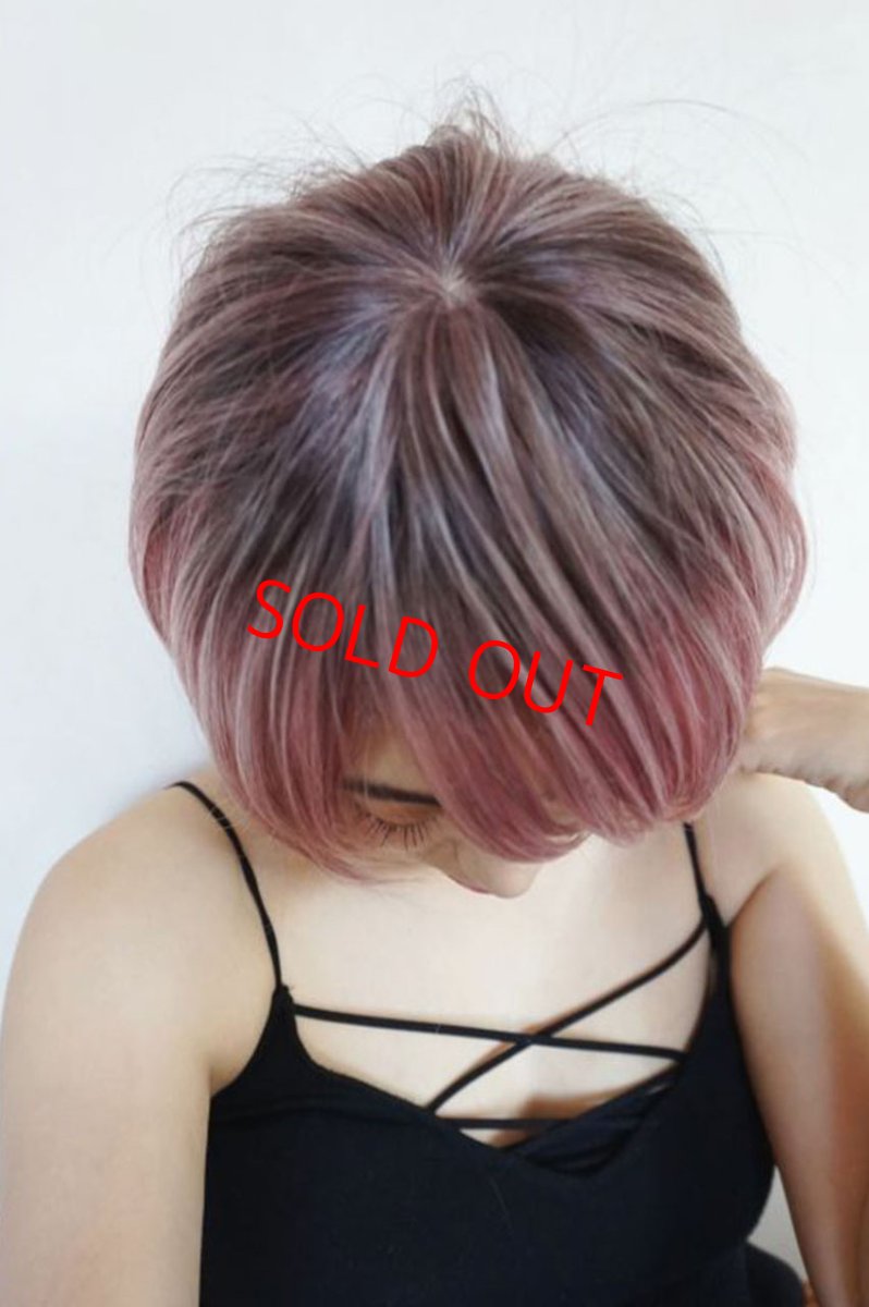 画像19: 《Sサイズ展開有》大人可愛い✩美フォルムレイヤーショートボブ【根元黒mix×シュガーピンク】  (19)