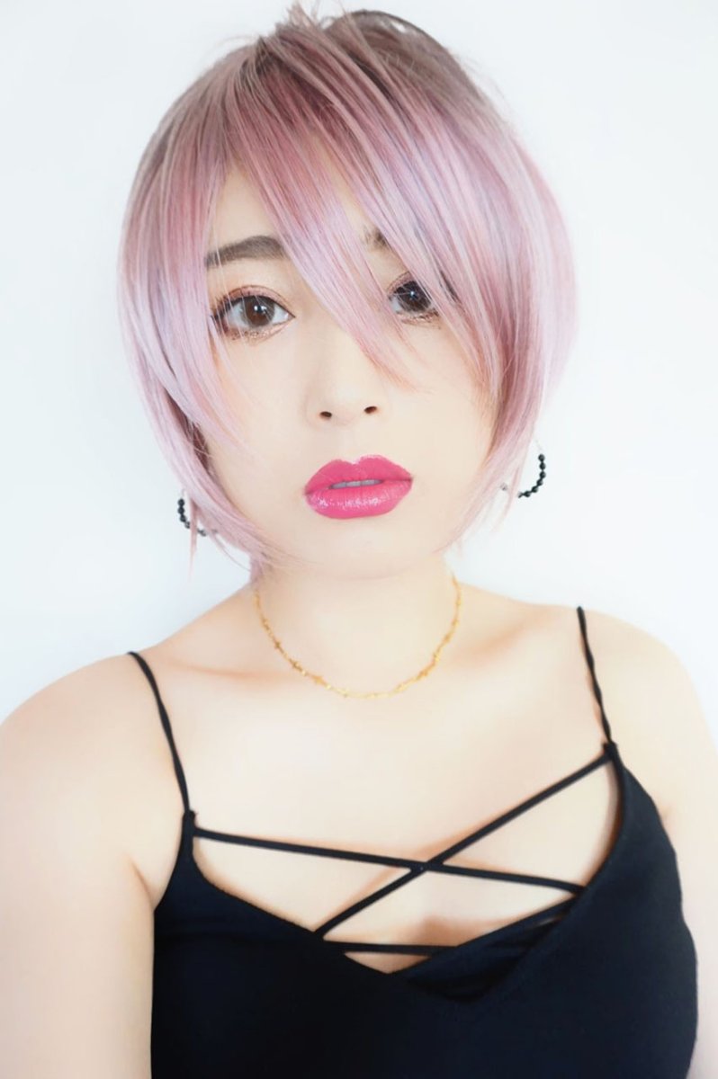 画像8: 《Sサイズ展開有》大人可愛い✩美フォルムレイヤーショートボブ【根元黒mix×シュガーピンク】  (8)