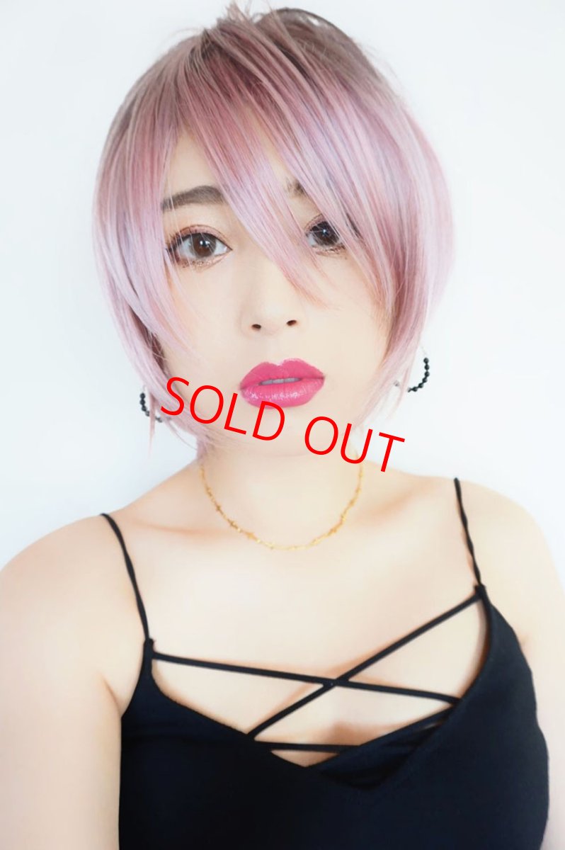 画像8: 《Sサイズ展開有》大人可愛い✩美フォルムレイヤーショートボブ【根元黒mix×シュガーピンク】  (8)