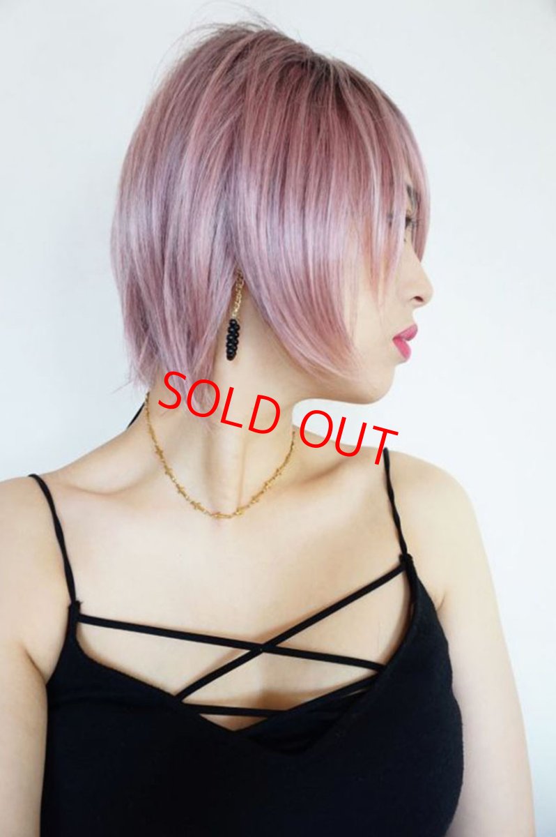 画像14: 《Sサイズ展開有》大人可愛い✩美フォルムレイヤーショートボブ【根元黒mix×シュガーピンク】  (14)