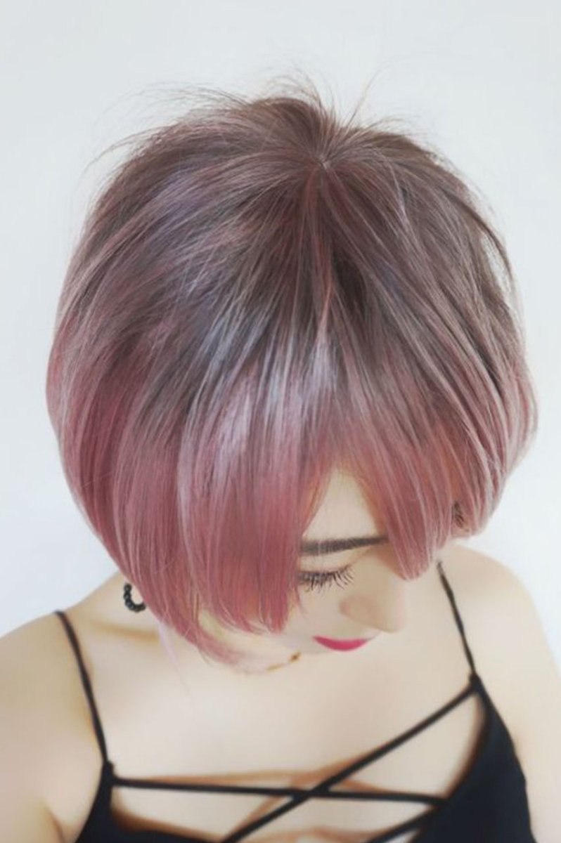 画像20: 《Sサイズ展開有》大人可愛い✩美フォルムレイヤーショートボブ【根元黒mix×シュガーピンク】  (20)