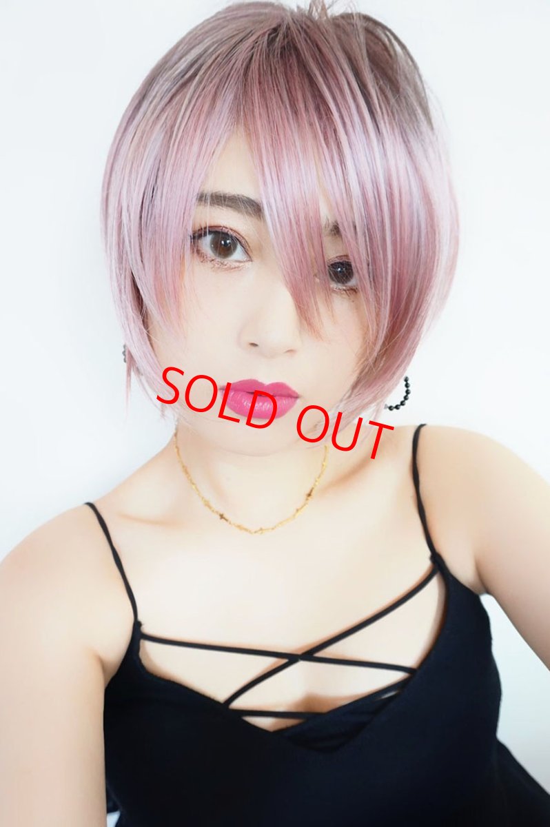 画像7: 《Sサイズ展開有》大人可愛い✩美フォルムレイヤーショートボブ【根元黒mix×シュガーピンク】  (7)