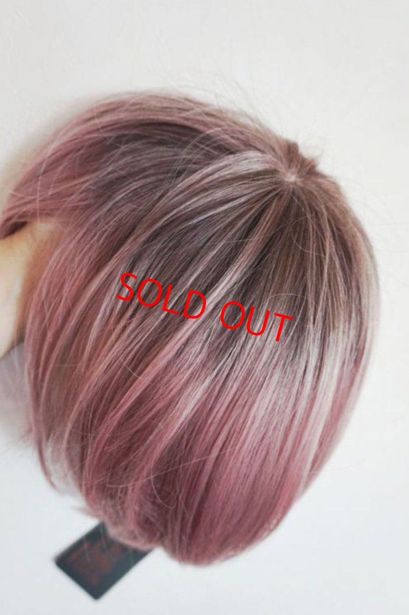 画像18: 《Sサイズ展開有》大人可愛い✩美フォルムレイヤーショートボブ【根元黒mix×シュガーピンク】  (18)