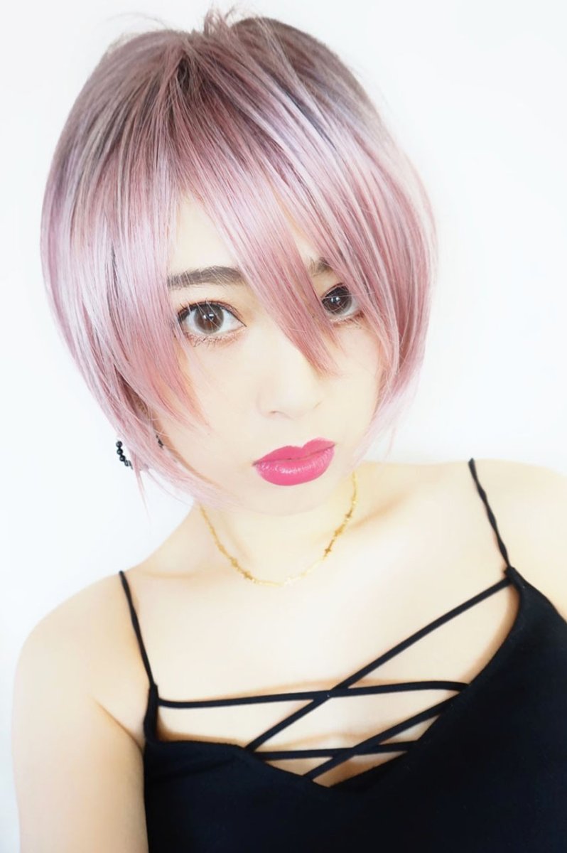 画像16: 《Sサイズ展開有》大人可愛い✩美フォルムレイヤーショートボブ【根元黒mix×シュガーピンク】  (16)