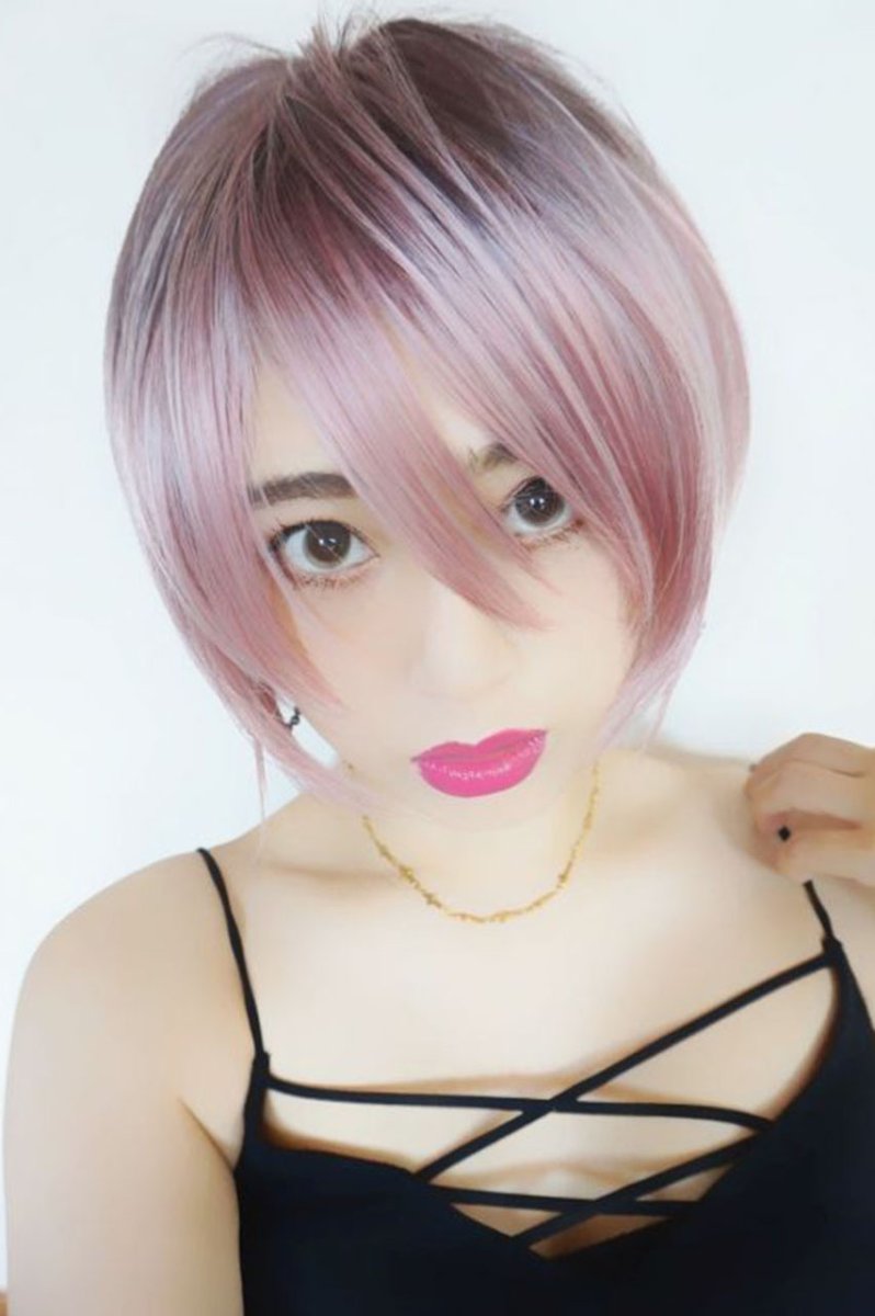 画像9: 《Sサイズ展開有》大人可愛い✩美フォルムレイヤーショートボブ【根元黒mix×シュガーピンク】  (9)