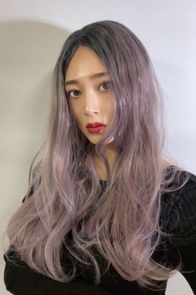 画像8: 【SALE】front lace wig☆ジェンダーレスウェーブロング【根元黒染め×ラベンダー×ピンクmix】 (8)