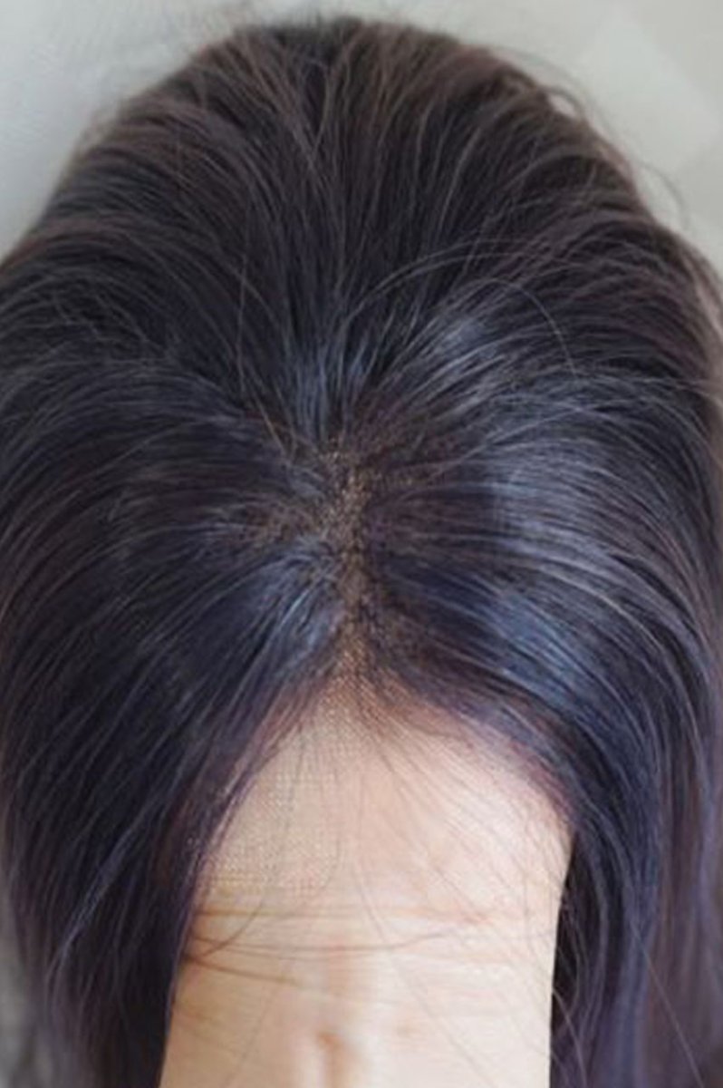 画像23: 【SALE】front lace wig☆ジェンダーレスウェーブロング【根元黒染め×ラベンダー×ピンクmix】 (23)