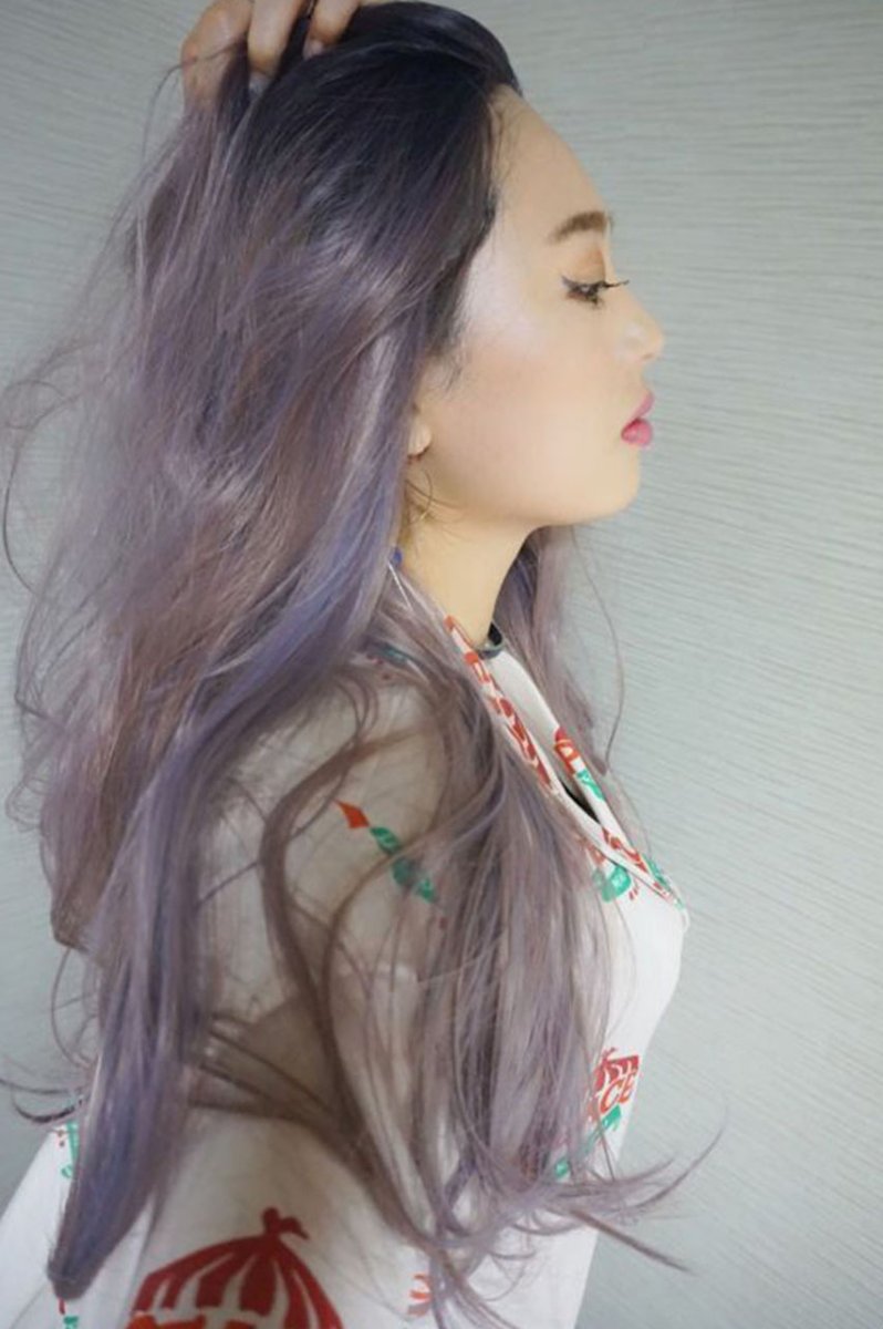 画像16: 【SALE】front lace wig☆ジェンダーレスウェーブロング【根元黒染め×ラベンダー×ピンクmix】 (16)