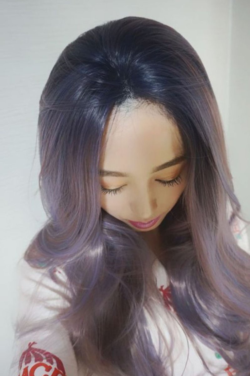 画像19: 【SALE】front lace wig☆ジェンダーレスウェーブロング【根元黒染め×ラベンダー×ピンクmix】 (19)
