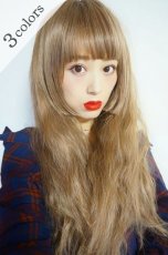 画像1: 【SALE】姫カット☆ふわふわCandyウェーブロング【シフォンベージュ】 (1)