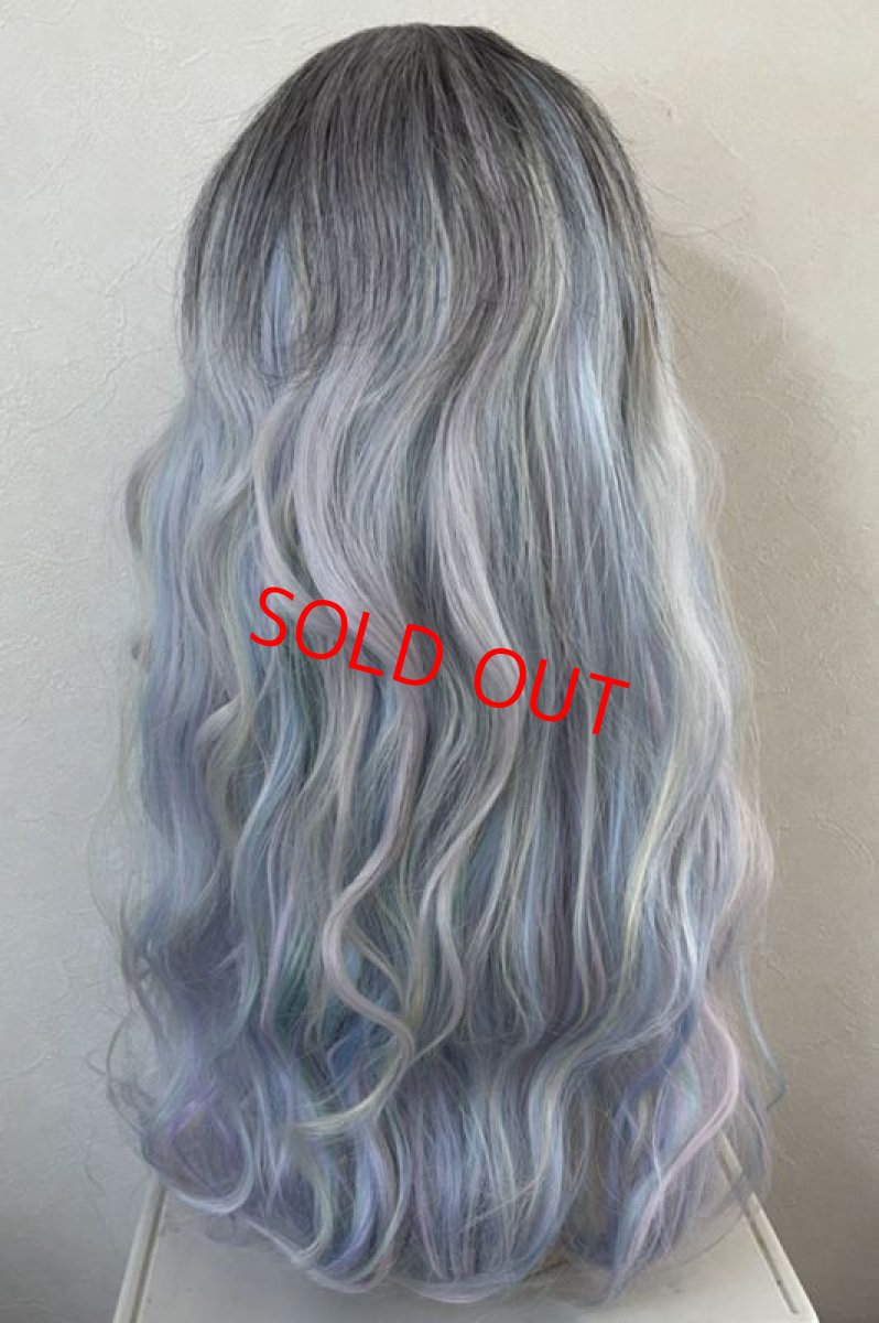 画像19: 【SALE】レインボーシリーズ☆リラックスウェーブロング【根元黒スノーレインボー】 (19)
