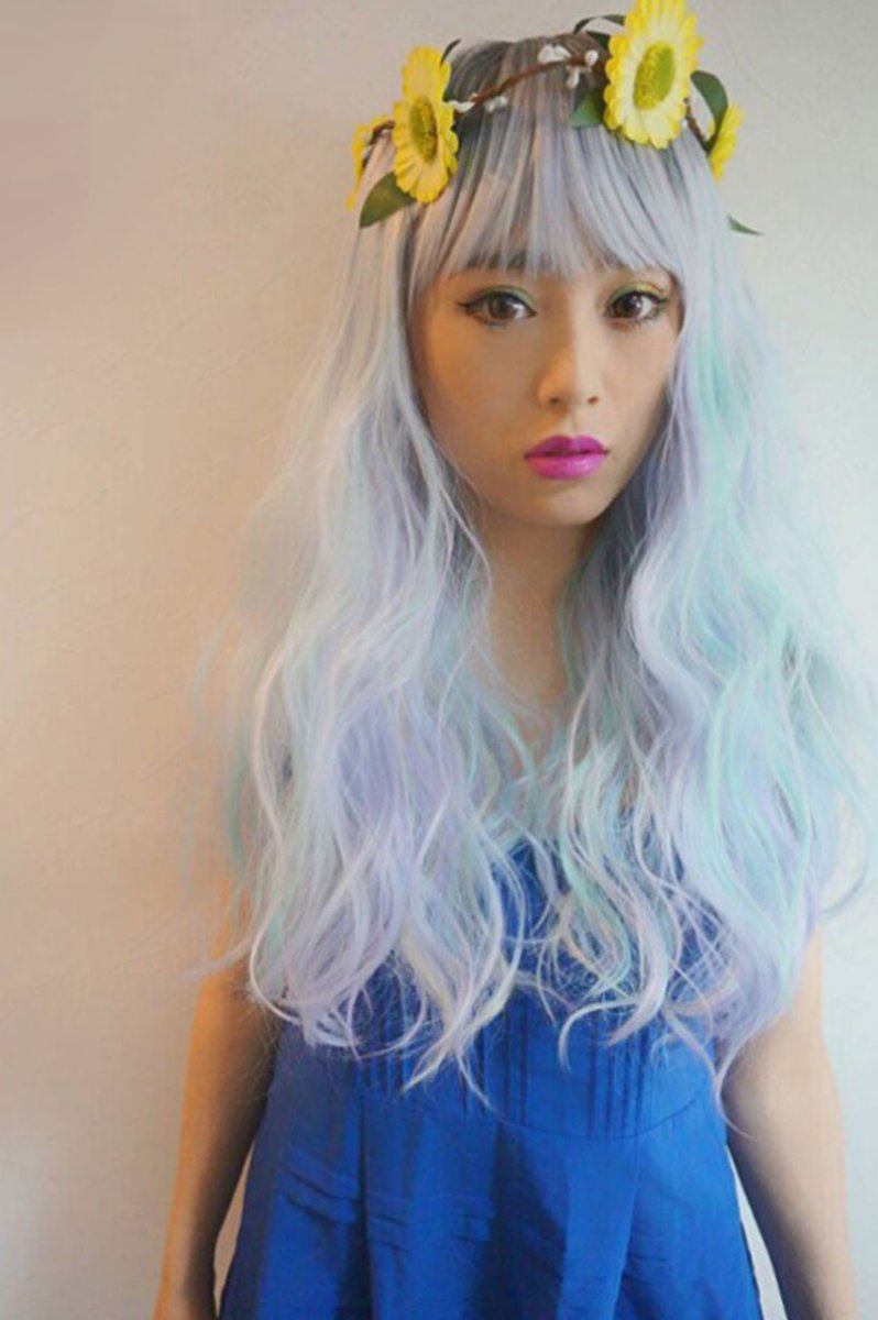 画像15: 【SALE】レインボーシリーズ☆リラックスウェーブロング【根元黒スノーレインボー】 (15)