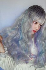 画像11: 【SALE】レインボーシリーズ☆リラックスウェーブロング【根元黒スノーレインボー】 (11)