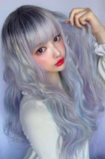 画像5: 【SALE】レインボーシリーズ☆リラックスウェーブロング【根元黒スノーレインボー】 (5)