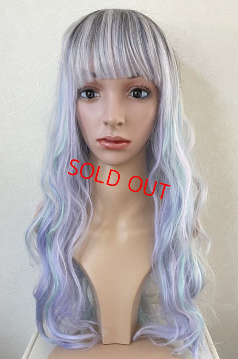 画像17: 【SALE】レインボーシリーズ☆リラックスウェーブロング【根元黒スノーレインボー】 (17)