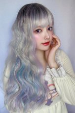 画像10: 【SALE】レインボーシリーズ☆リラックスウェーブロング【根元黒スノーレインボー】 (10)