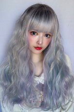 画像7: 【SALE】レインボーシリーズ☆リラックスウェーブロング【根元黒スノーレインボー】 (7)