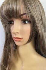 画像16: 【SALE】眉上バング☆姫カット☆ロリータゆるウェーブロング【スモーキーグレージュ×インナーカラーブルー＆ピンク】 (16)