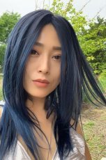画像5: 【SALE】幅広I型つむじ☆クールレイヤーストレートセミロング【根元黒染め×ブードゥーブルー】 (5)