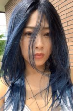 画像11: 【SALE】幅広I型つむじ☆クールレイヤーストレートセミロング【根元黒染め×ブードゥーブルー】 (11)