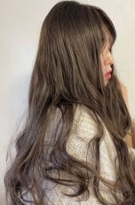 画像5: I型つむじ☆斜め分けランダムゆる巻きウェーブロング【ダークブラウン】　 (5)