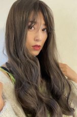 画像8: I型つむじ☆斜め分けランダムゆる巻きウェーブロング【ダークブラウン】　 (8)