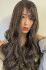 画像4: I型つむじ☆斜め分けランダムゆる巻きウェーブロング【ダークブラウン】　 (4)