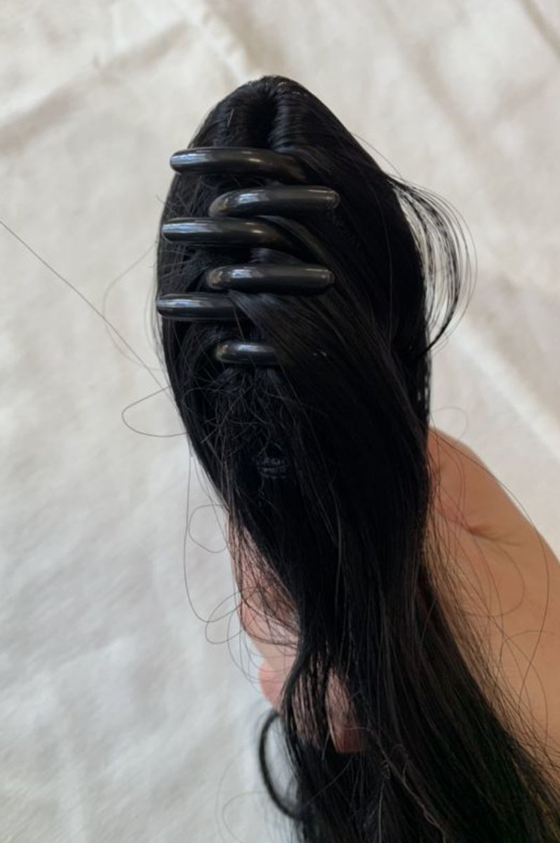 画像12: バンスクリップ式☆くすみカラーウェーブポニー【全2色】 (12)