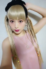 画像9: リボン紐付きブレイズ編みポニーテールウィッグ【全６色】 (9)