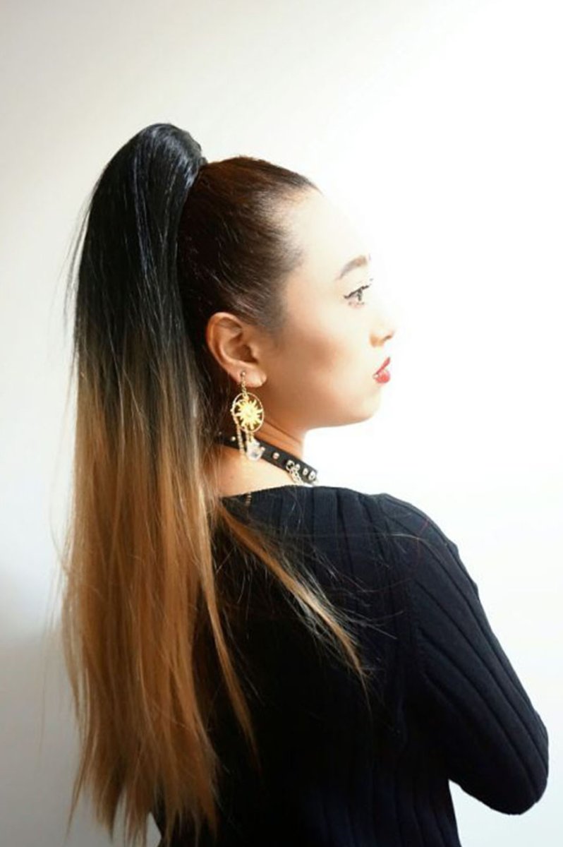 画像3: バンスクリップ式☆グラデーションカラーストレートポニー【全８色】 (3)