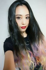 画像12: 【SALE】ハーフwig☆2way✩トロピカルレインボーカラーウェーブロング【根元黒染め×トロピカルレインボー】 (12)