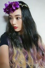 画像17: 【SALE】ハーフwig☆2way✩トロピカルレインボーカラーウェーブロング【根元黒染め×トロピカルレインボー】 (17)